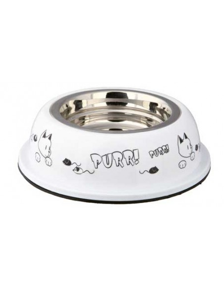 Comedero en acero inoxidable para gatos