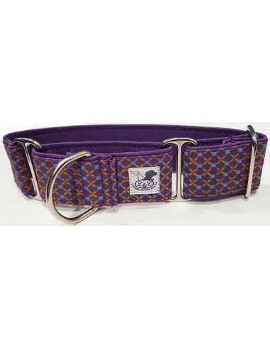 Collar para galgo en tela loneta muy resistente malva