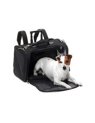 Trolley para transporte de perros en nylon negro