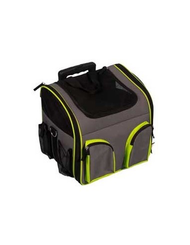 Trolley para transporte de perros en nylon gris