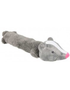 Juguete para perro peluche tejón gris