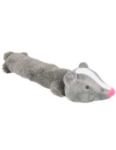 Juguete para perro peluche tejón gris