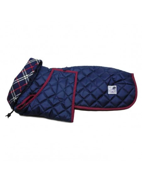 abrigo Impermeable acolchado galgo color azul marino