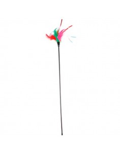 Juguete para gato varilla de juego con plumas