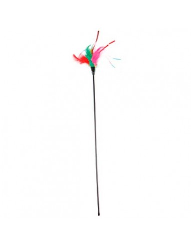 Juguete para gato varilla de juego con plumas