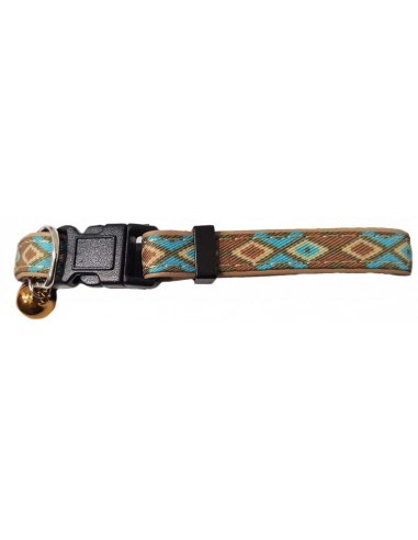 Collar para gato decorado regulable con cascabel