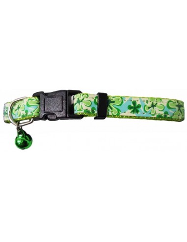 Collar para gato decorado regulable con cascabel