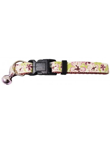 Collar para gato decorado regulable con cascabel