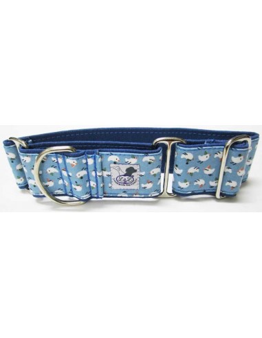 Collar para galgo en tela loneta muy resistente de pollitos