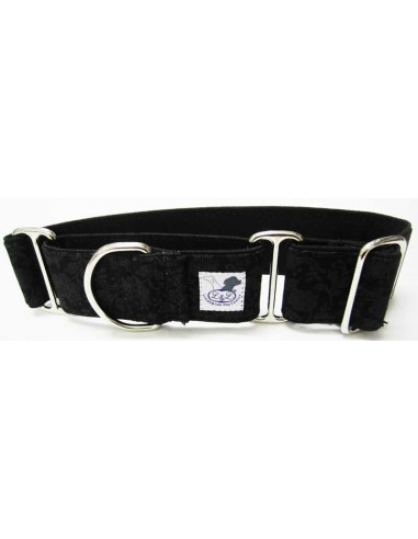 Collar para galgo en tela loneta muy resistente negro