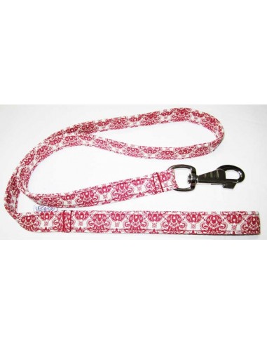 Correa para perro en tela estampado rojo