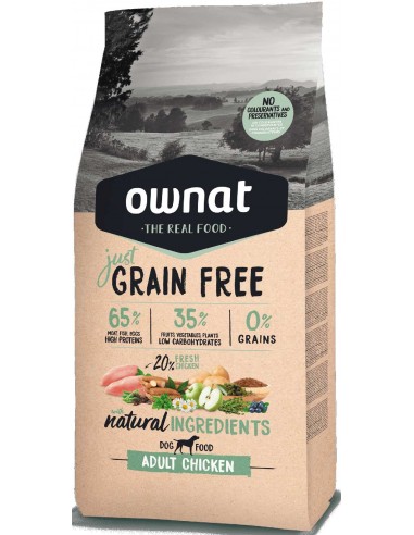 Pienso para perros adultos OWNAT Just Grain Free pollo