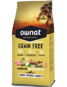 Pienso para perros cachorros OWNAT Prime Grain Free Junior pollo