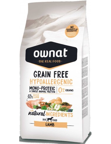 Pienso para perros OWNAT Grain Free Hypoalergénico de cordero