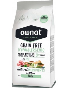 Pienso para perros OWNAT Grain Free Hypoalergénico de cerdo