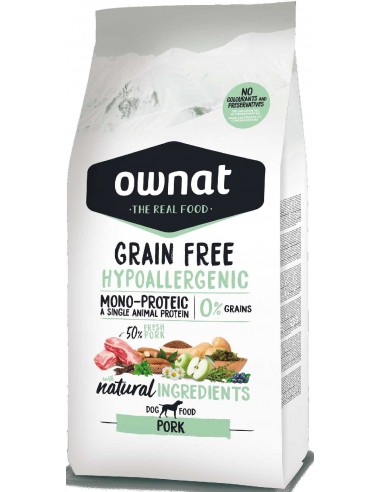 Pienso para perros OWNAT Grain Free Hypoalergénico de cerdo