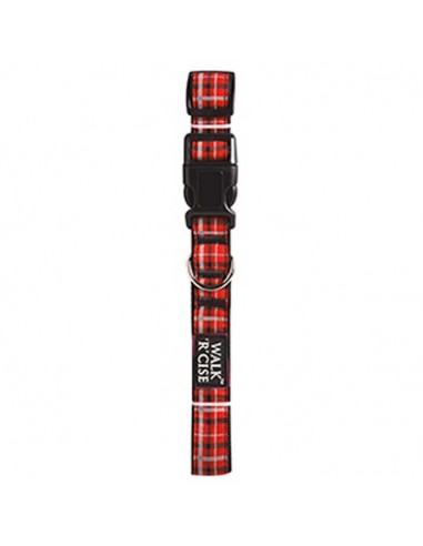 Collar para perro de nylon escocés rojo