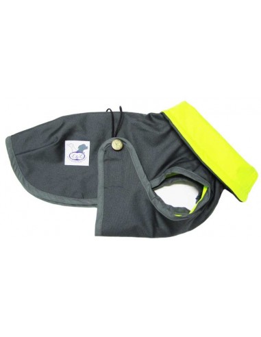 Abrigo impermeable gris con forro polar técnico para perro