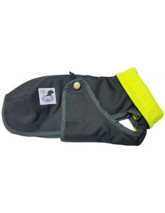 Abrigo Impermeable para Piccolo gris con forro polar verde flúor