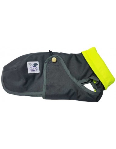 Abrigo Impermeable para Piccolo gris con forro polar verde flúor