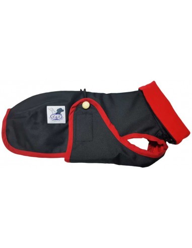 Abrigo Impermeable para Piccolo negro con forro polar rojo