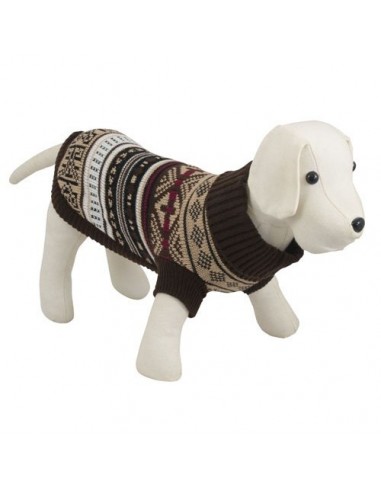 Jersey para perro con cuello en tonos marrones