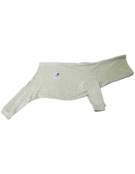 Pijama para perro de felpa verde clarito con estrellas
