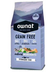 Pienso para gatos OWNAT Grain Free Esterilizados pescado
