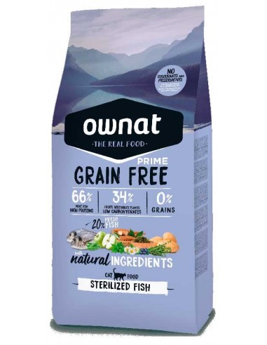 Pienso para gatos OWNAT Grain Free Esterilizados pescado