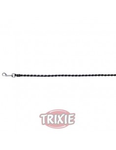 Correa para perro en nylon trenzado negro y plata