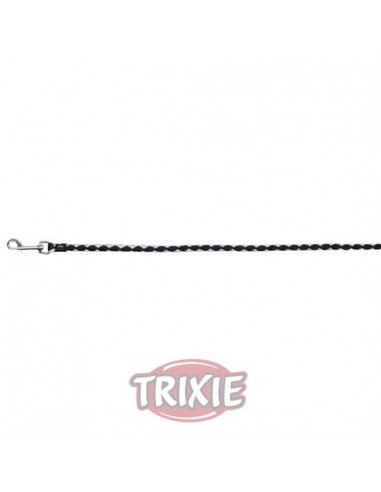 Correa para perro en nylon trenzado negro y plata