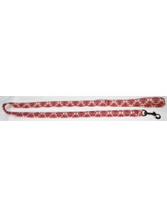 Correa para perro en tela estampado rojo