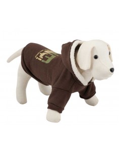 Sudadera para perro suave color marrón