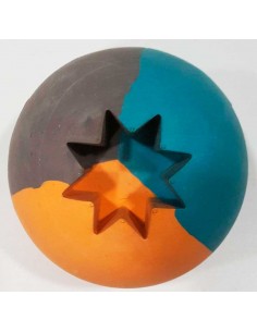 Juguetes para perros pelota maciza caucho natural multicolor con orificio para recompensa