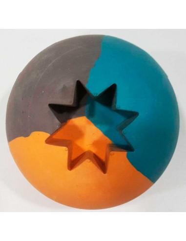 Juguetes para perros pelota maciza caucho natural multicolor con orificio para recompensa