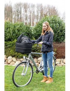 Cesta delantera para llevar perro en bicicleta