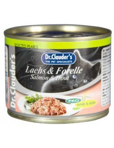 Lata para gato Dr Clauders de trucha y salmón