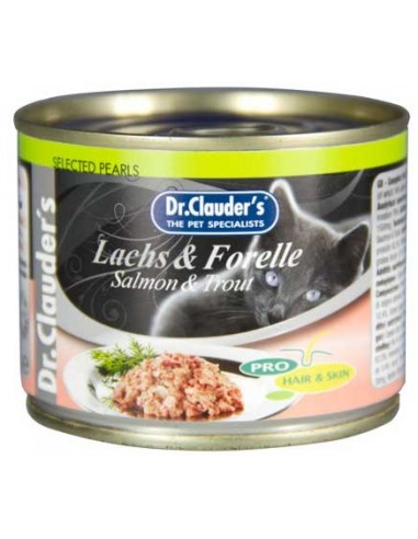 Lata para gato Dr Clauders de trucha y salmón