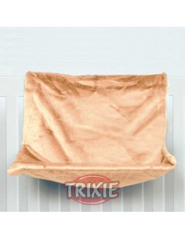 Cama para gato de radiador, en peluche beige