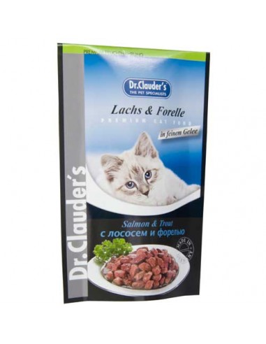 Pouches para gato Dr Clauders de salmón y trucha
