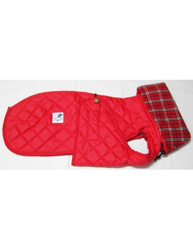 abrigo impermeable acolchado galgo color rojo