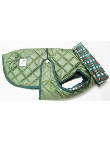 Abrigo acolchado para perros con cuello alto color Verde
