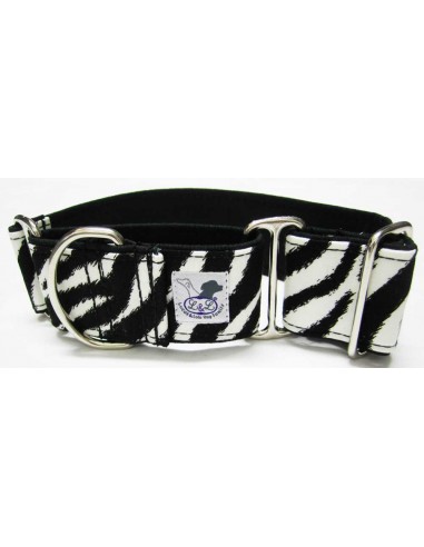 Collar galgo en tela loneta cebra