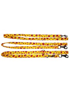 Correa para perro en tela con mariquitas