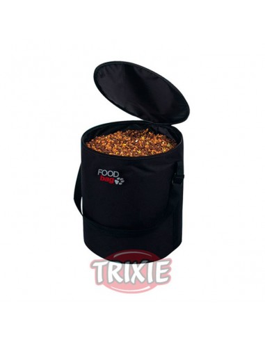 Contenedor para pienso de perro en nylon negro