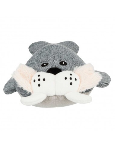 Juguete para perro peluche morsa gris