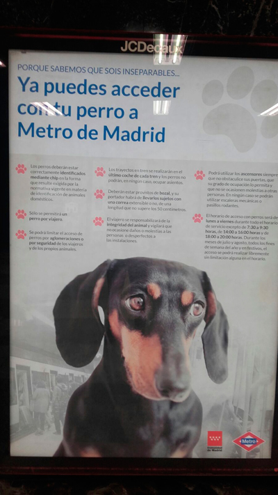 permiso perros en metro