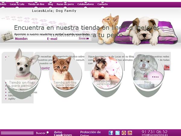 La primera web de Lucas & Lola
