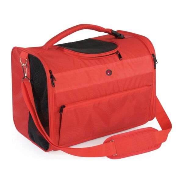 Bolso transporte de perro en poliéster rojo
