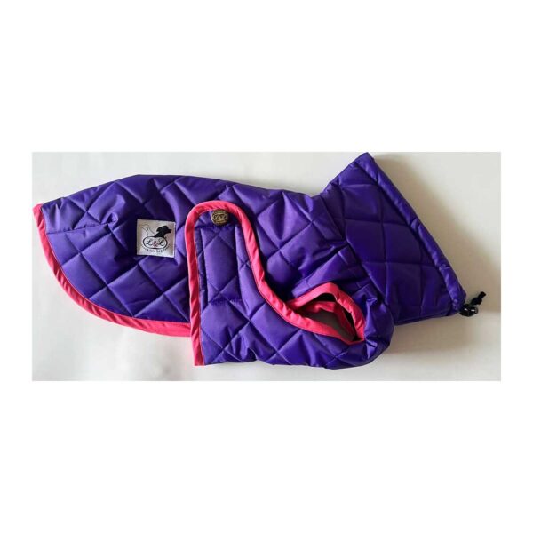 Abrigo acolchado para perros con forro técnico color morado